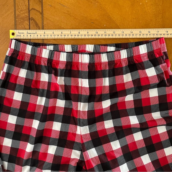 Christmas Pajamas Reindeer Red Black White Plaid matching set Sz 2XL PJs Unisex - Picture 3 of 4